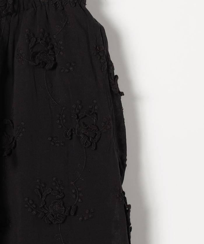 sheer cotton 3D embroidery easy 休閒褲