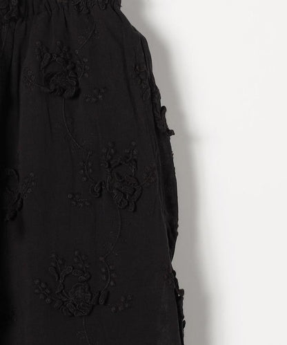 sheer cotton 3D embroidery easy 休閒褲