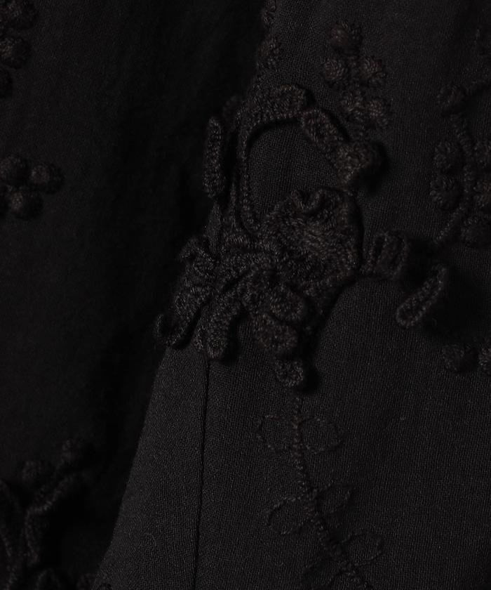 sheer cotton 3D embroidery easy 休閒褲