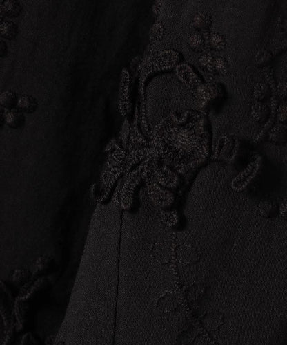 sheer cotton 3D embroidery easy 休閒褲
