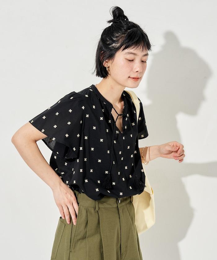 印度通體刺繡 袖部荷葉邊 輕薄面料 上衣（可成套）