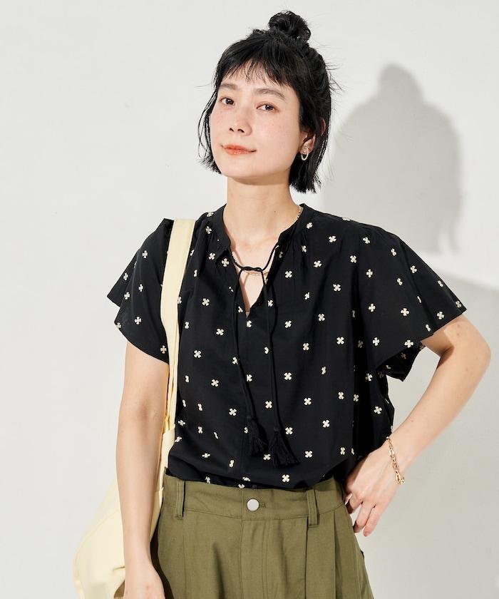 印度通體刺繡 袖部荷葉邊 輕薄面料 上衣（可成套）