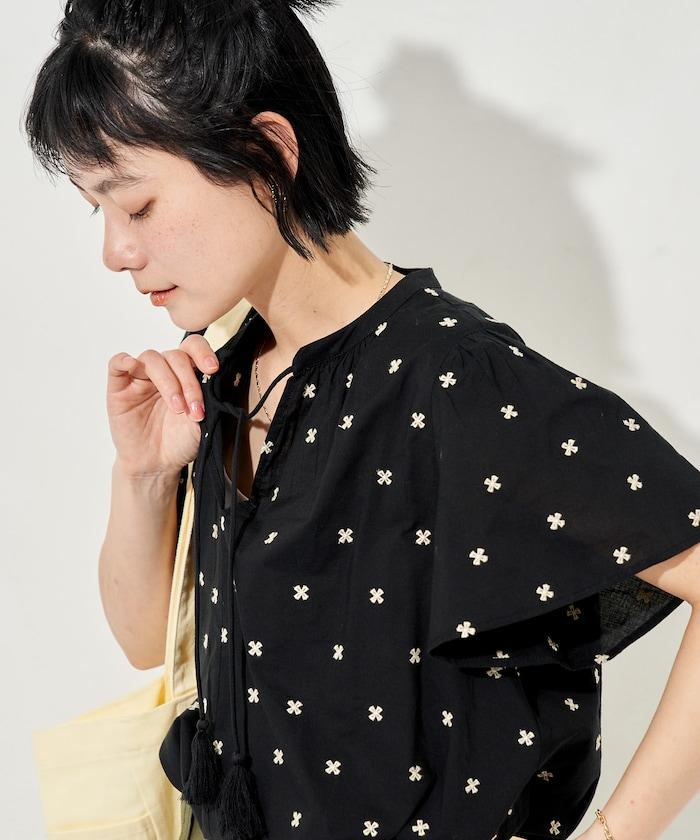 印度通體刺繡 袖部荷葉邊 輕薄面料 上衣（可成套）