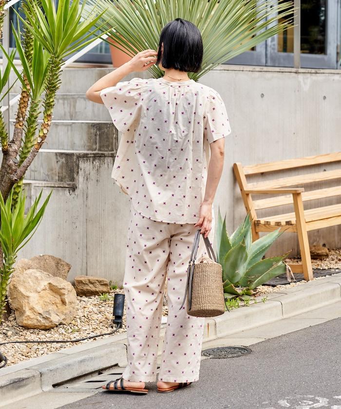 印度通體刺繡 袖部荷葉邊 輕薄面料 上衣（可成套）