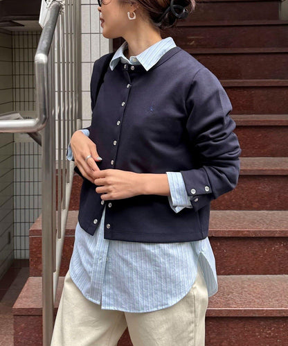 按扣設計 彈力Ponte面料 針織開衫