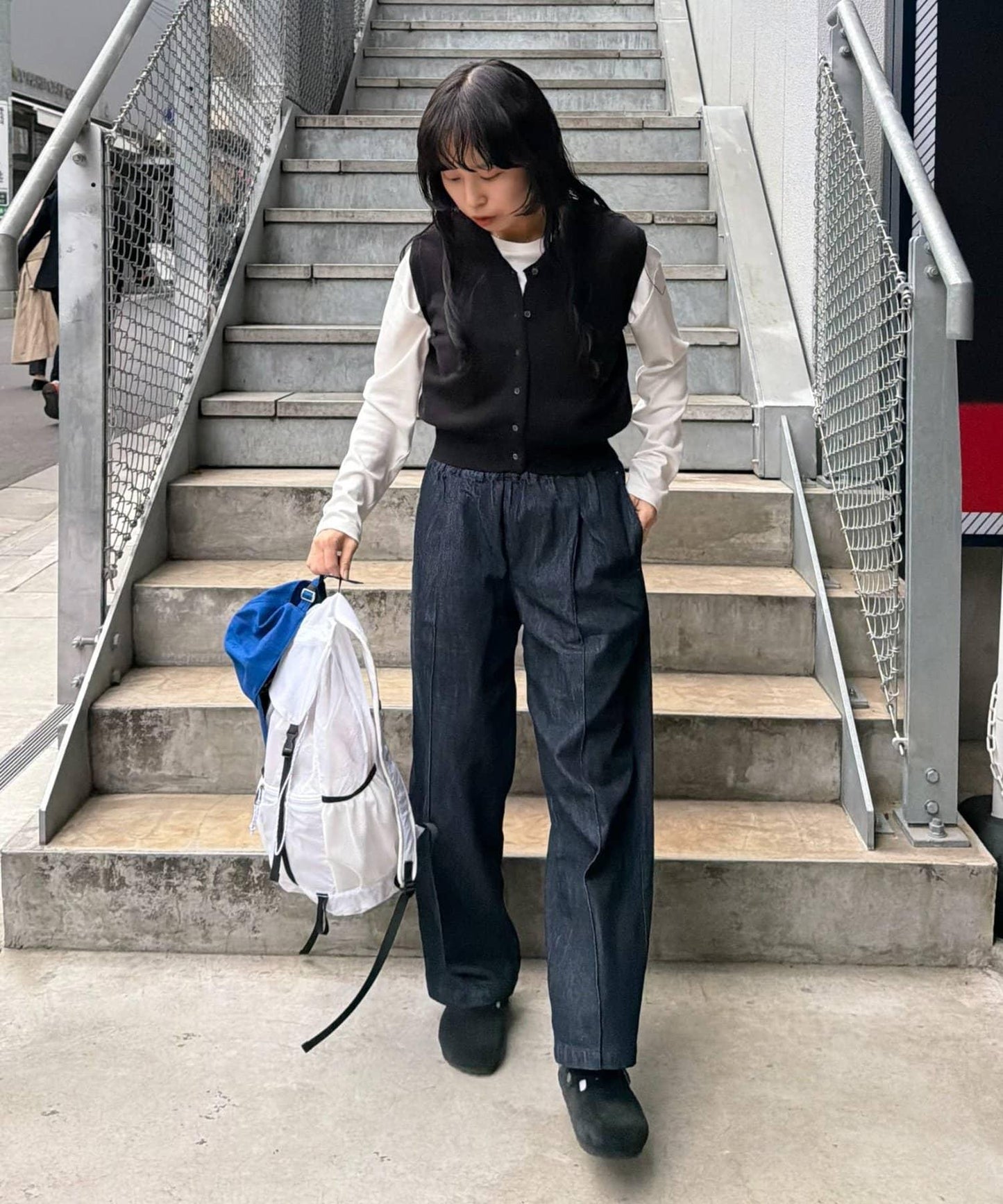 可成套 直筒 亞麻混紡牛仔 牛仔褲