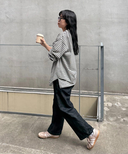 可成套 直筒 亞麻混紡牛仔 牛仔褲