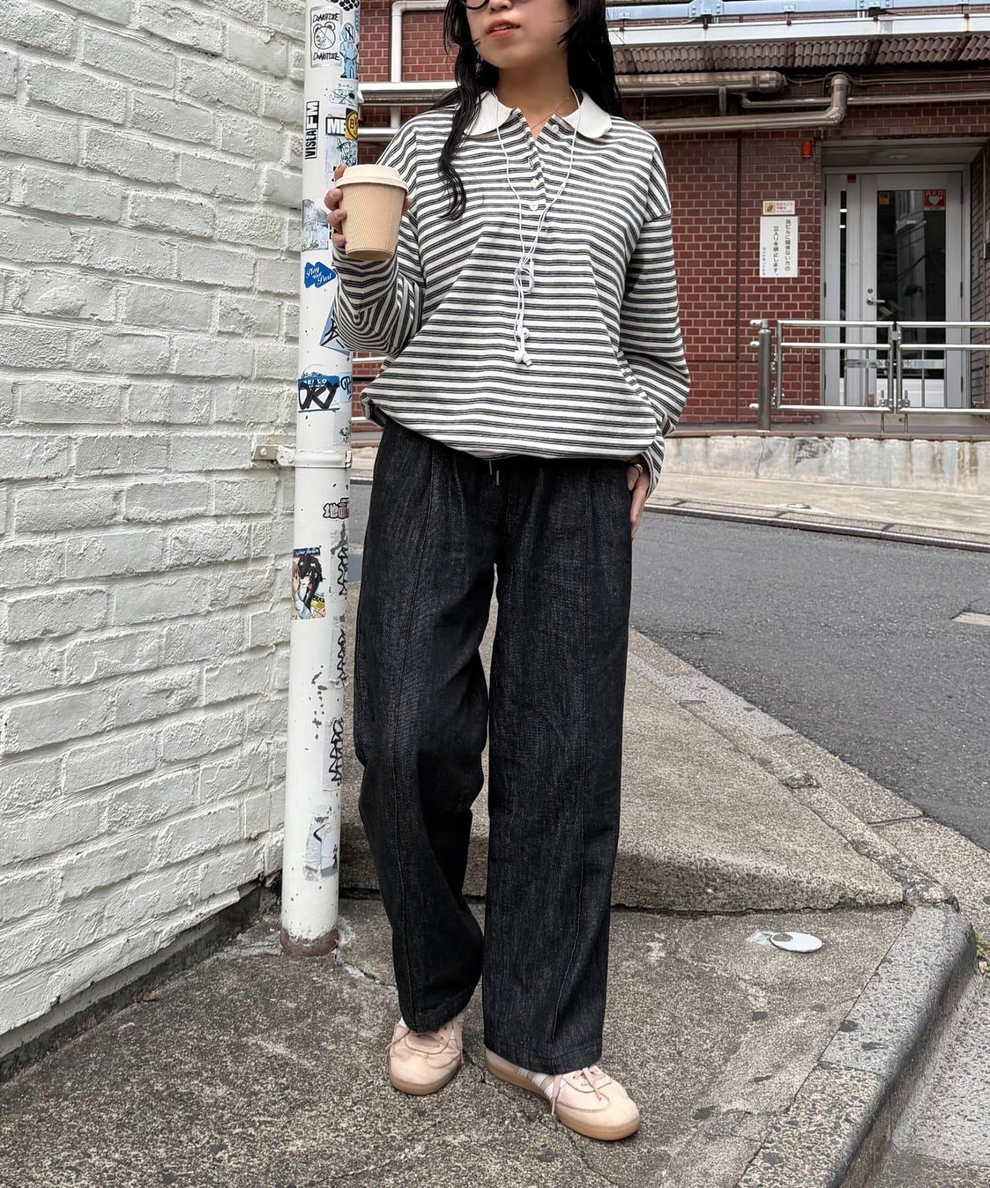 可成套 直筒 亞麻混紡牛仔 牛仔褲