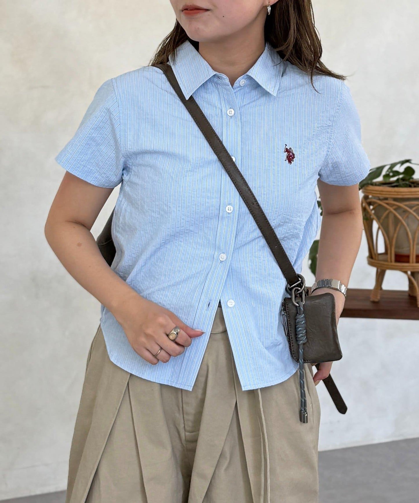 U.S. POLO ASSN. 泡泡紗迷你襯衫