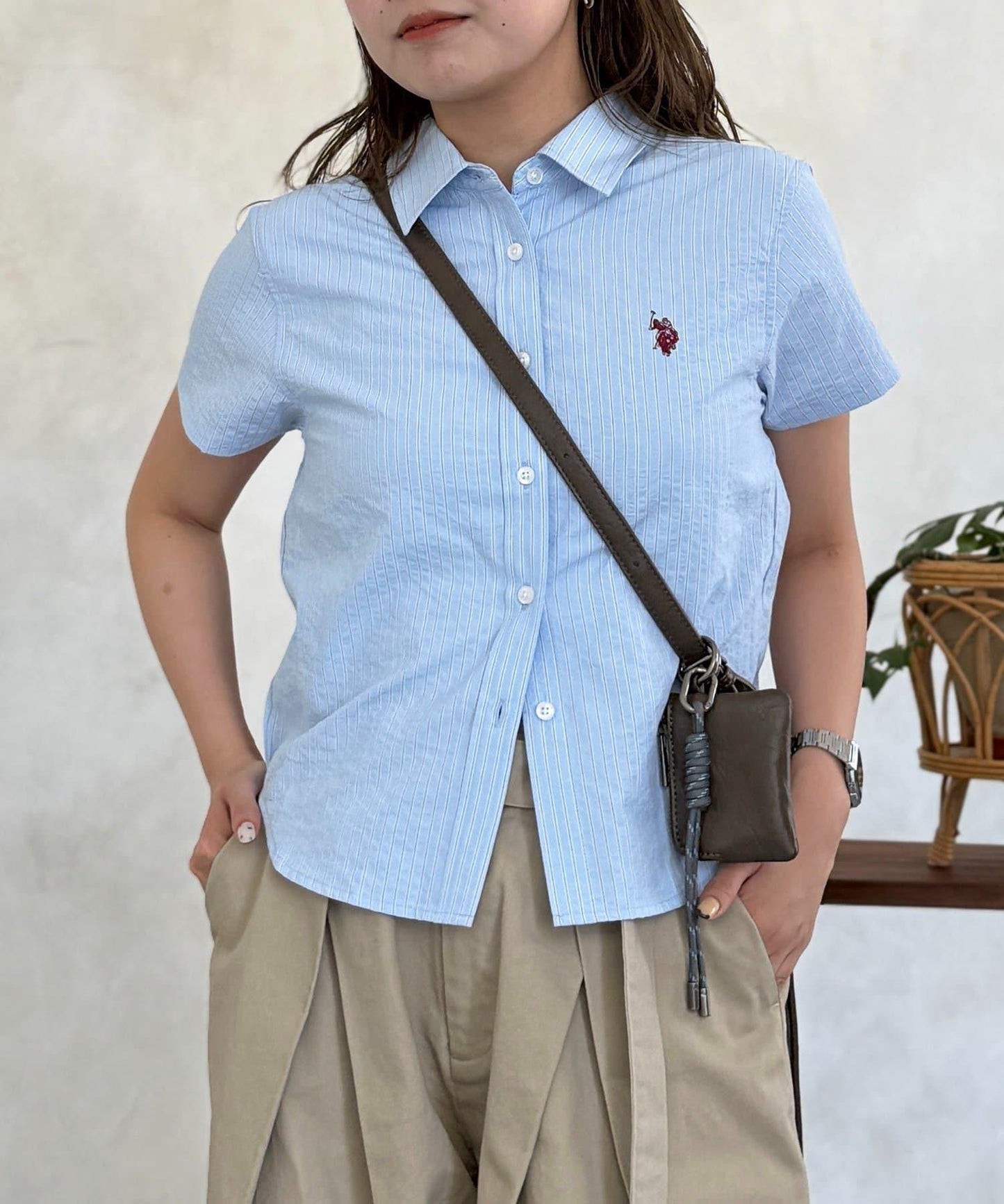 U.S. POLO ASSN. 泡泡紗迷你襯衫