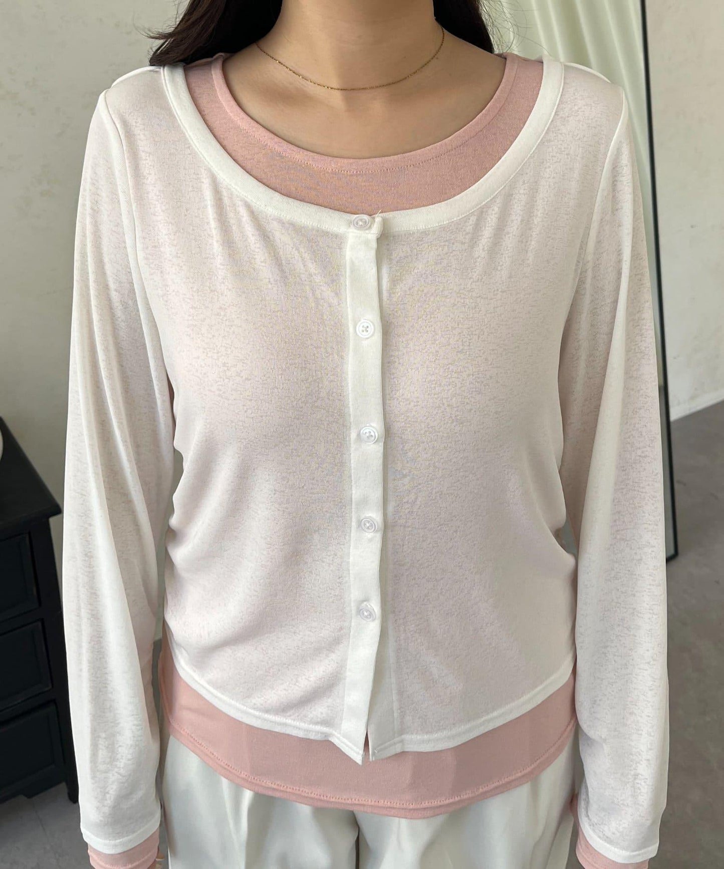 層次感薄紗上衣