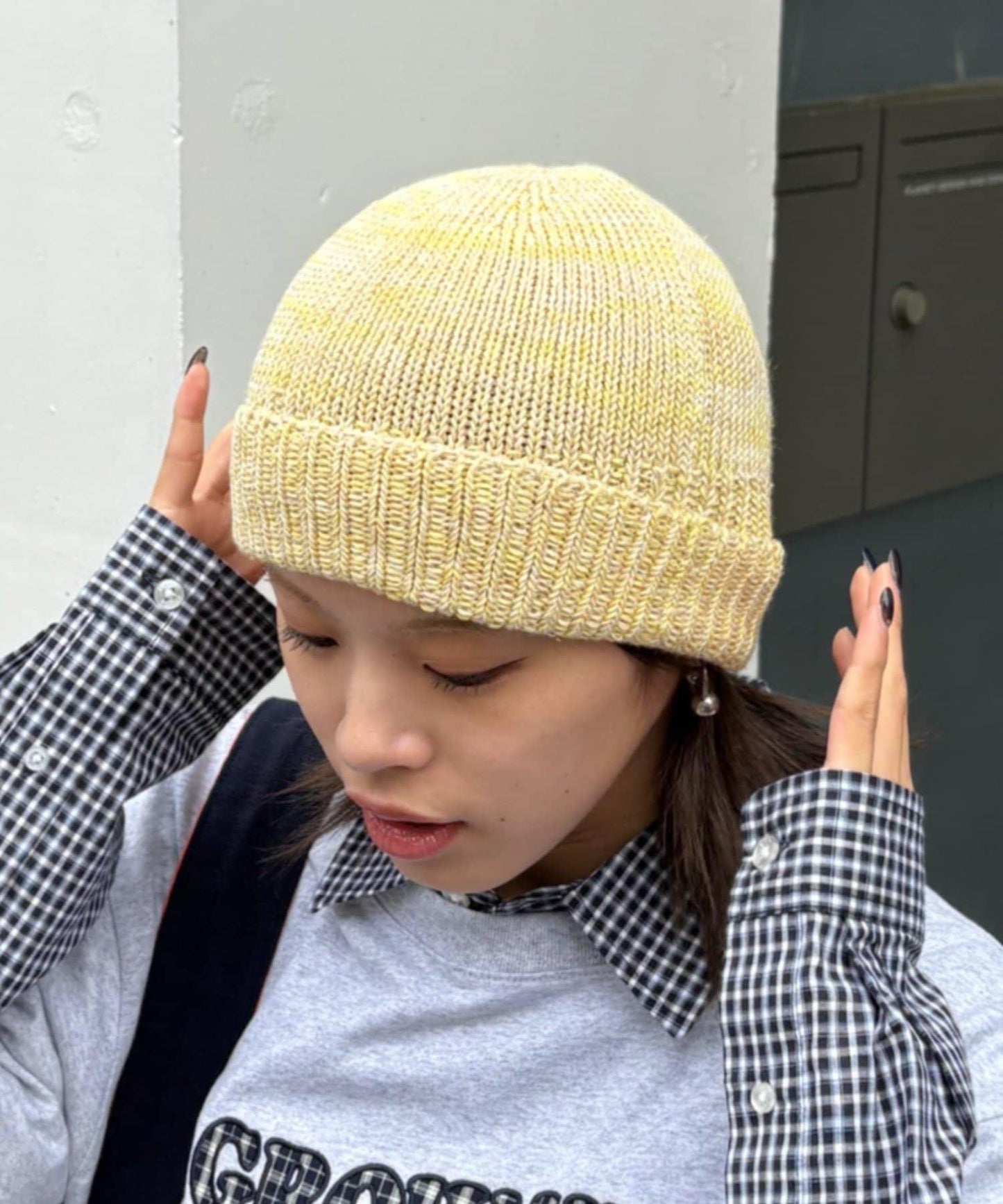 中性混色紗線針織帽