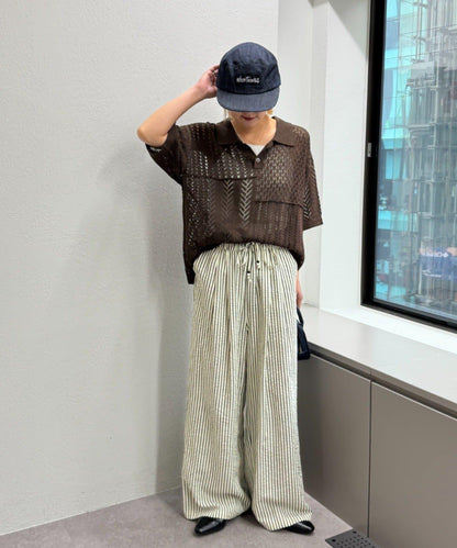 UNISEX 蕾絲編織拼接 針織POLO衫（網絡限定）