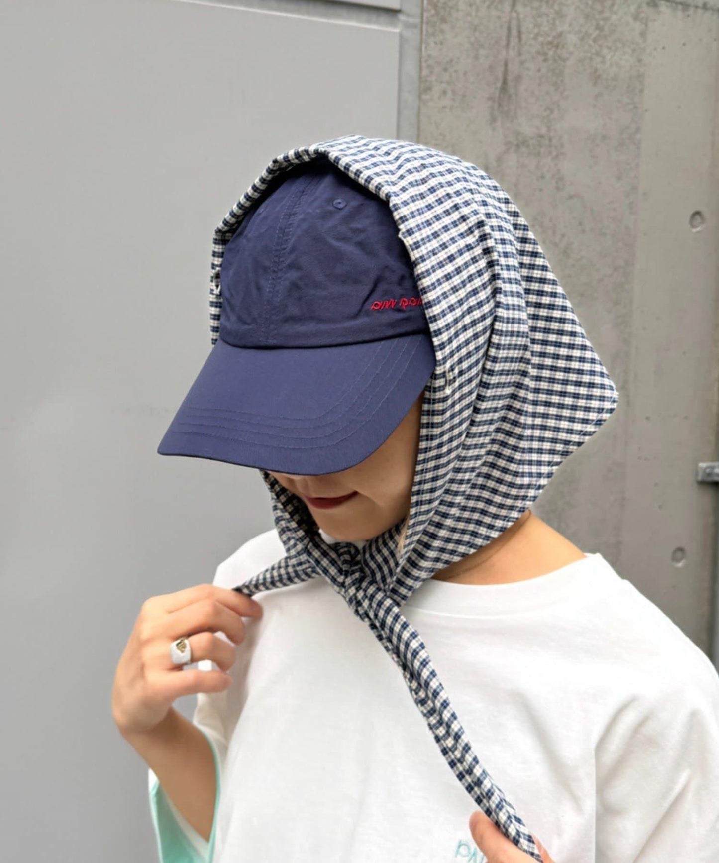 UNISEX 附バンダナ頭巾 ロゴ設計 尼龍 棒球帽