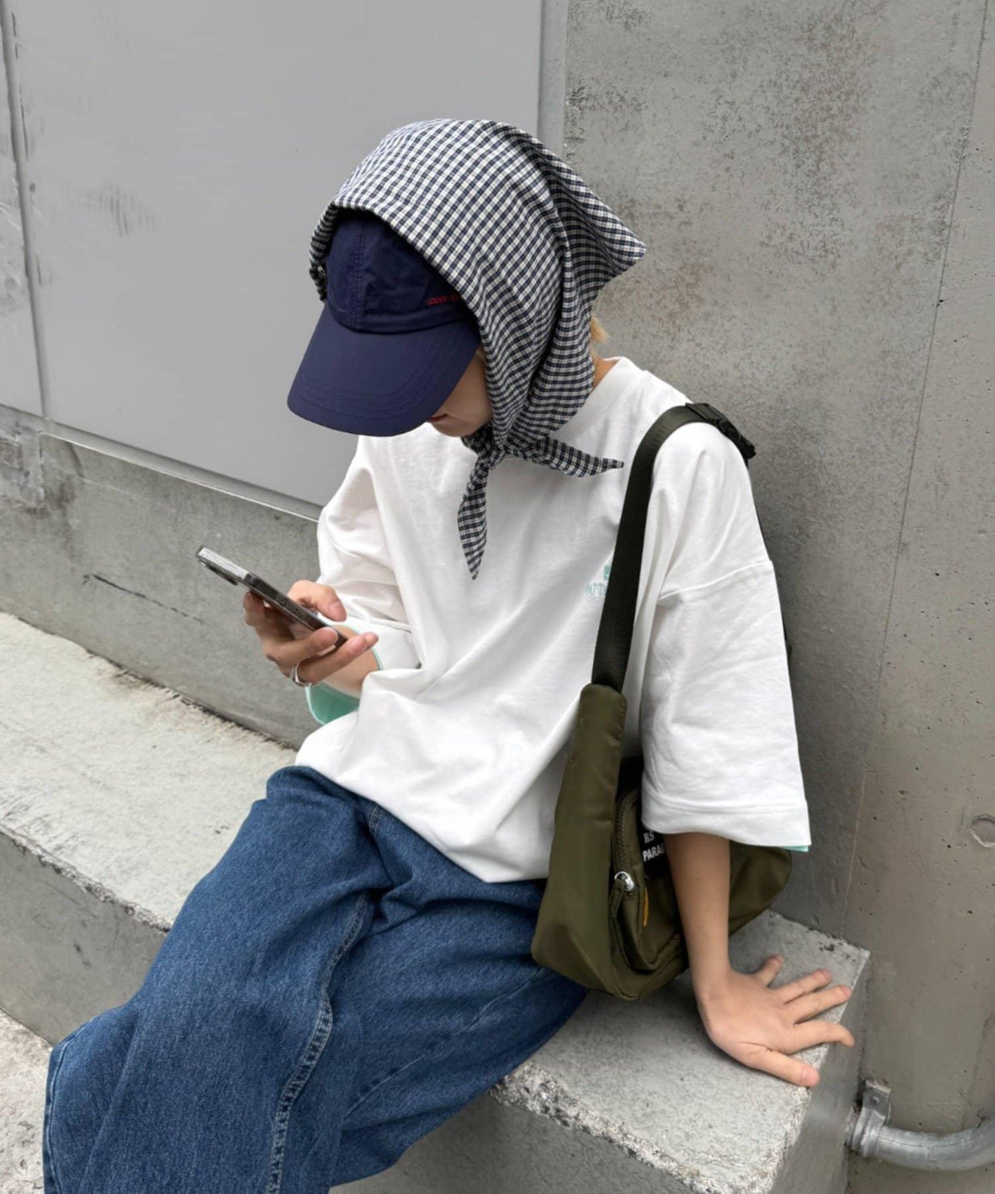 UNISEX 附バンダナ頭巾 ロゴ設計 尼龍 棒球帽