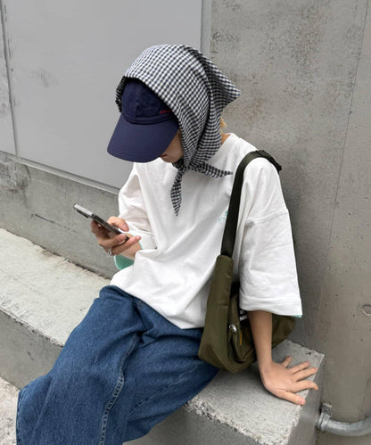 UNISEX 附バンダナ頭巾 ロゴ設計 尼龍 棒球帽