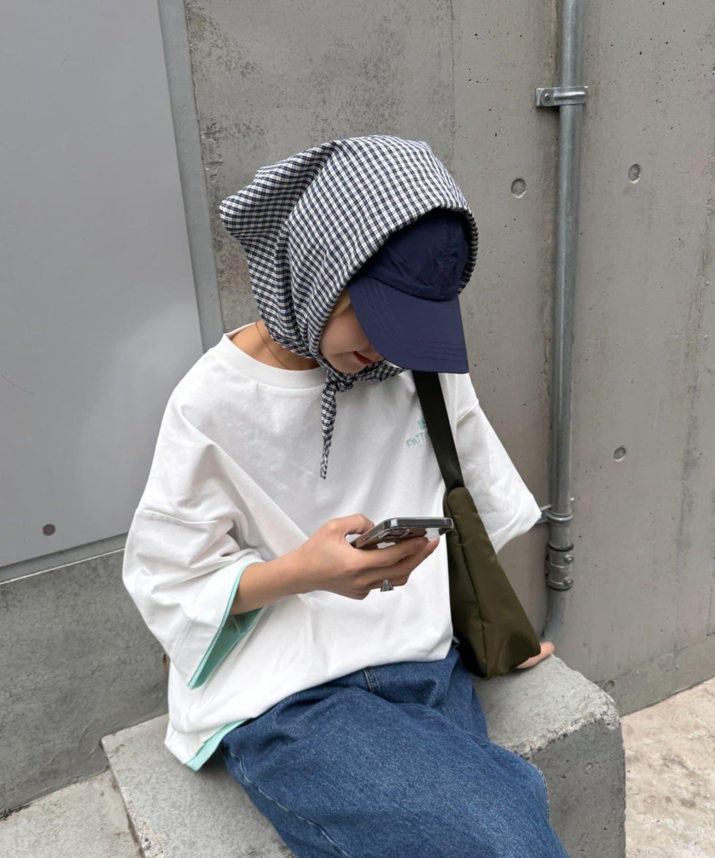 UNISEX 附バンダナ頭巾 ロゴ設計 尼龍 棒球帽