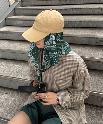 UNISEX 附バンダナ頭巾 ロゴ設計 尼龍 棒球帽