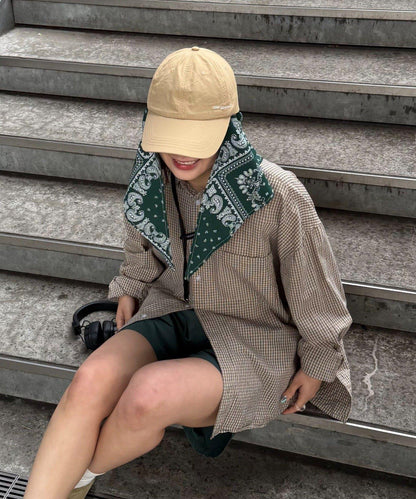 UNISEX 附バンダナ頭巾 ロゴ設計 尼龍 棒球帽