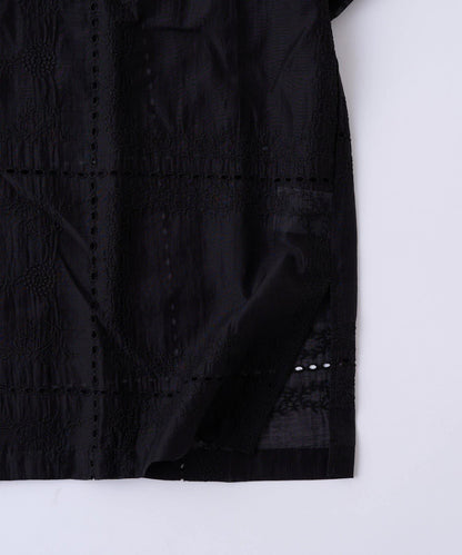 中性蕾絲刺繡襯衫 網絡