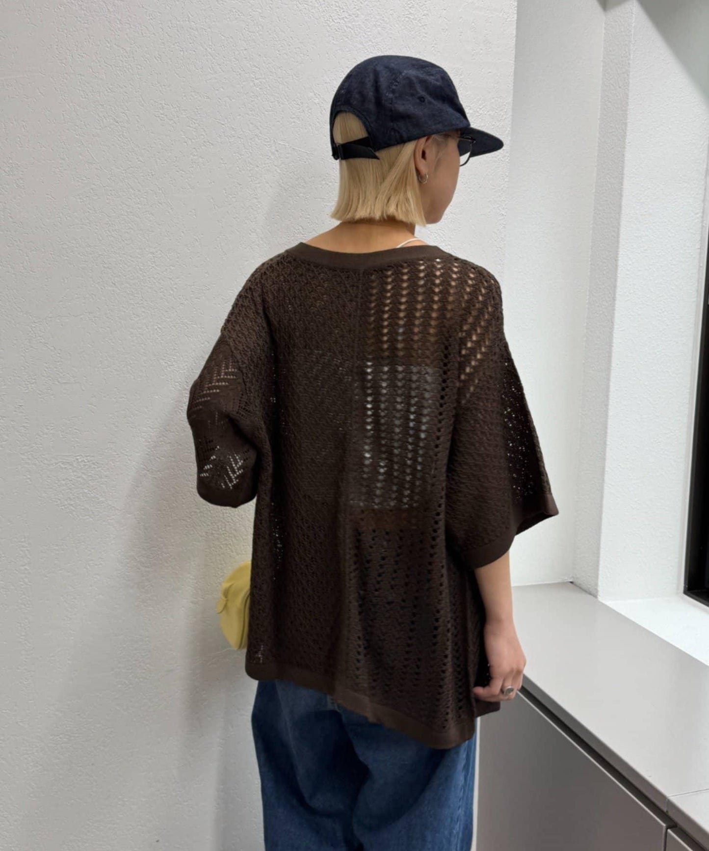 蕾絲拼接針織開衫（網絡）