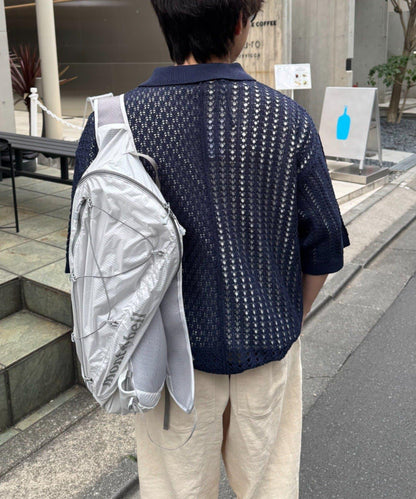 UNISEX 蕾絲編織拼接 針織POLO衫（網絡限定）