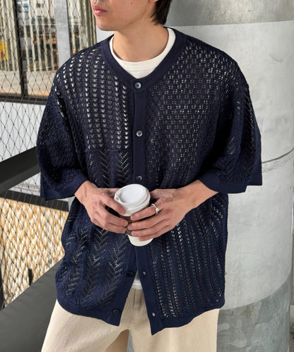 蕾絲拼接針織開衫（網絡）