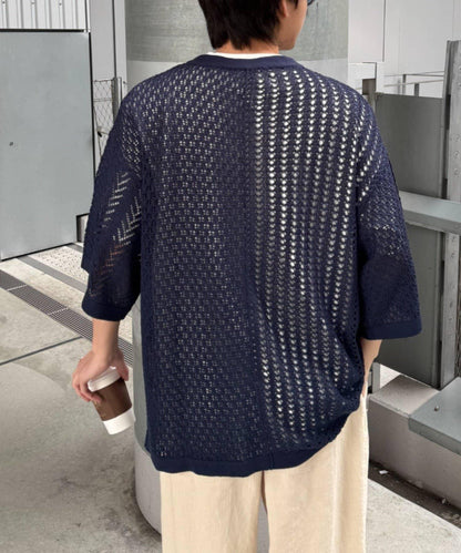蕾絲拼接針織開衫（網絡）