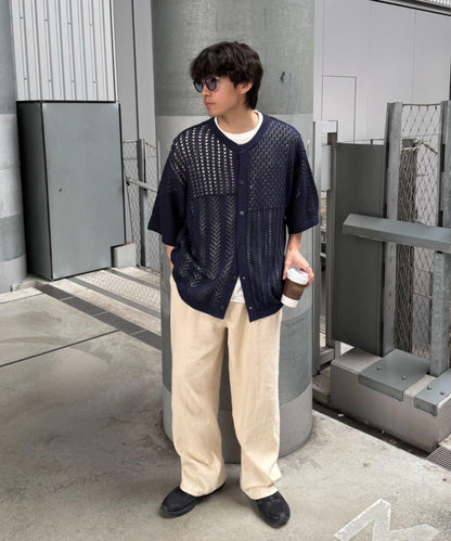 蕾絲拼接針織開衫（網絡）