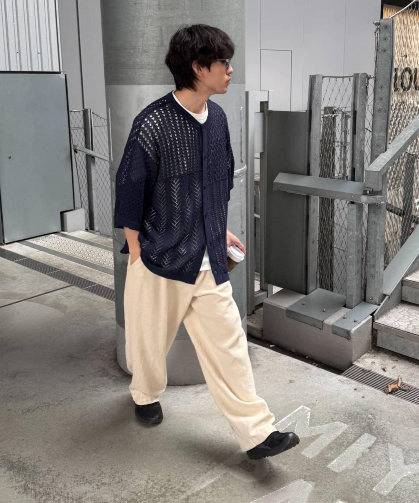 蕾絲拼接針織開衫（網絡）