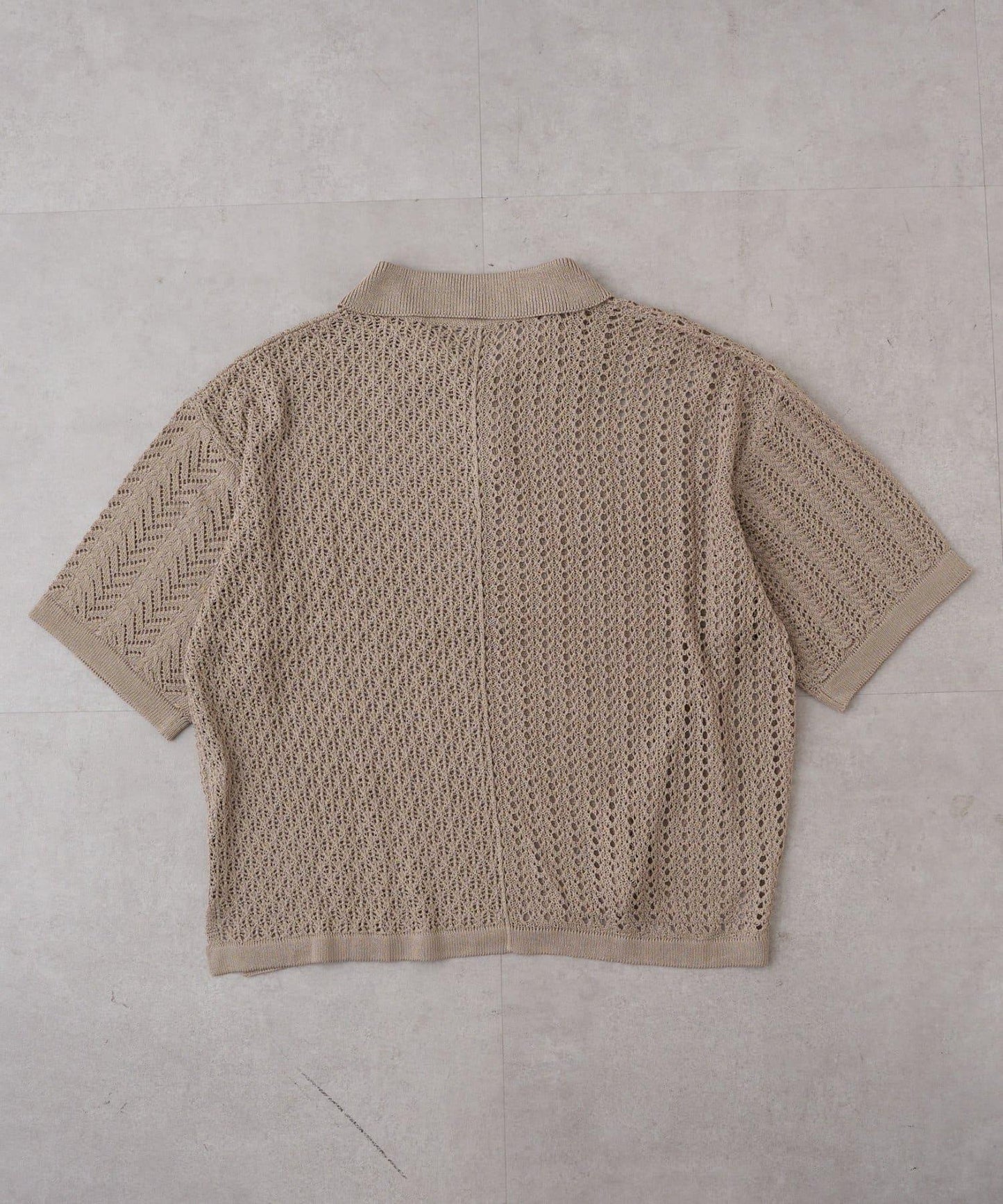 UNISEX 蕾絲編織拼接 針織POLO衫（網絡限定）