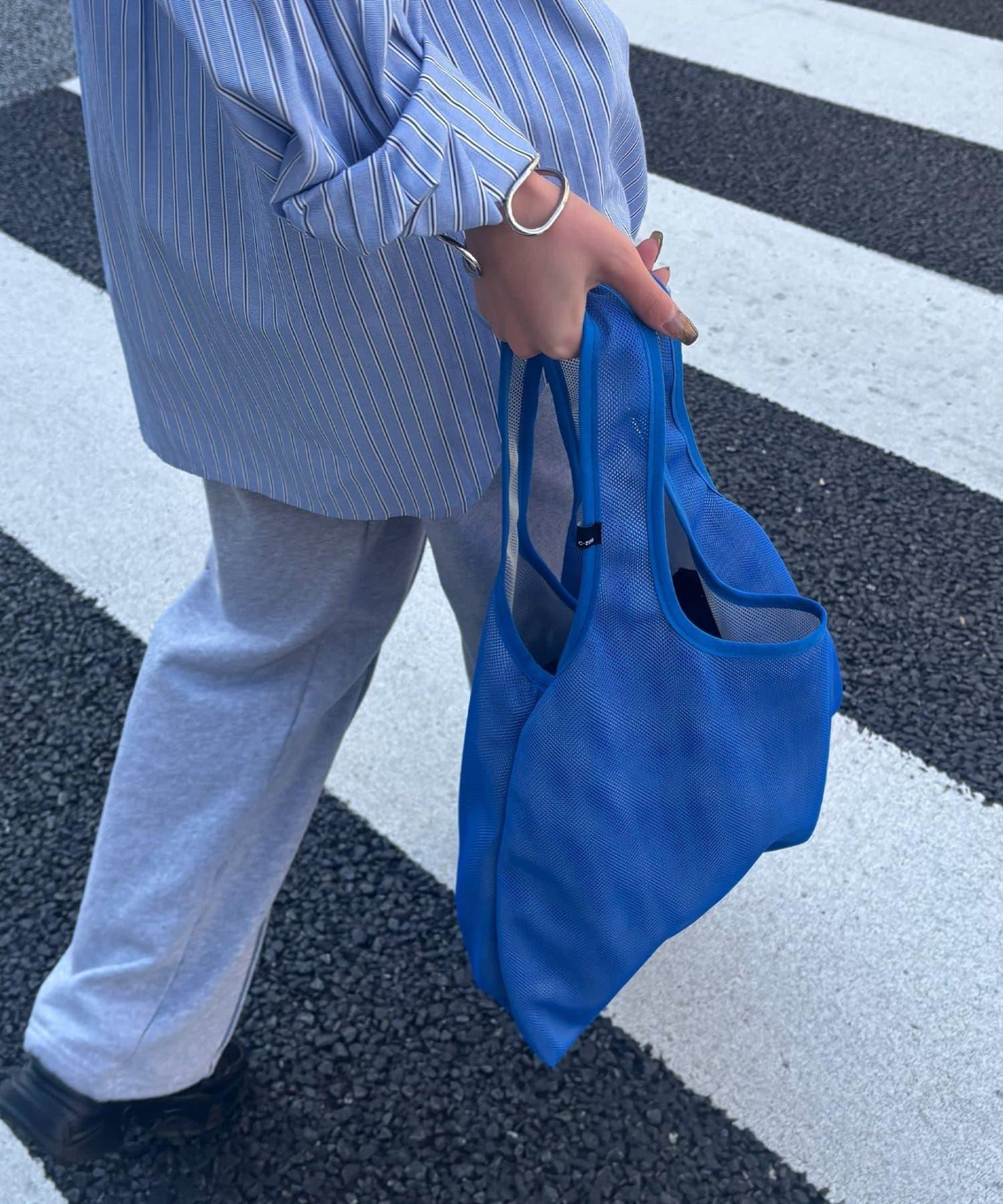 可翻面設計 網眼材質 購物袋