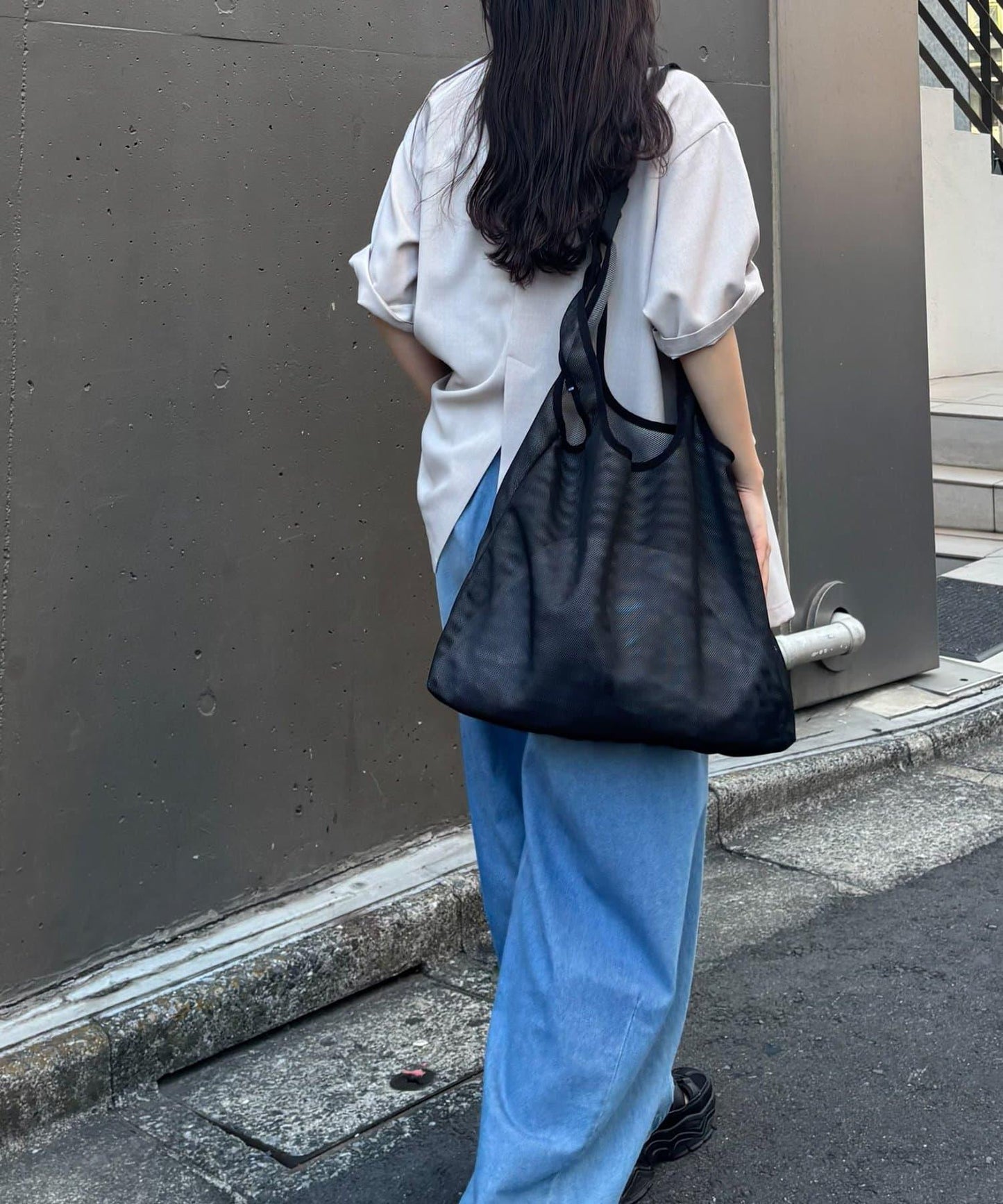 可翻面設計 網眼材質 購物袋