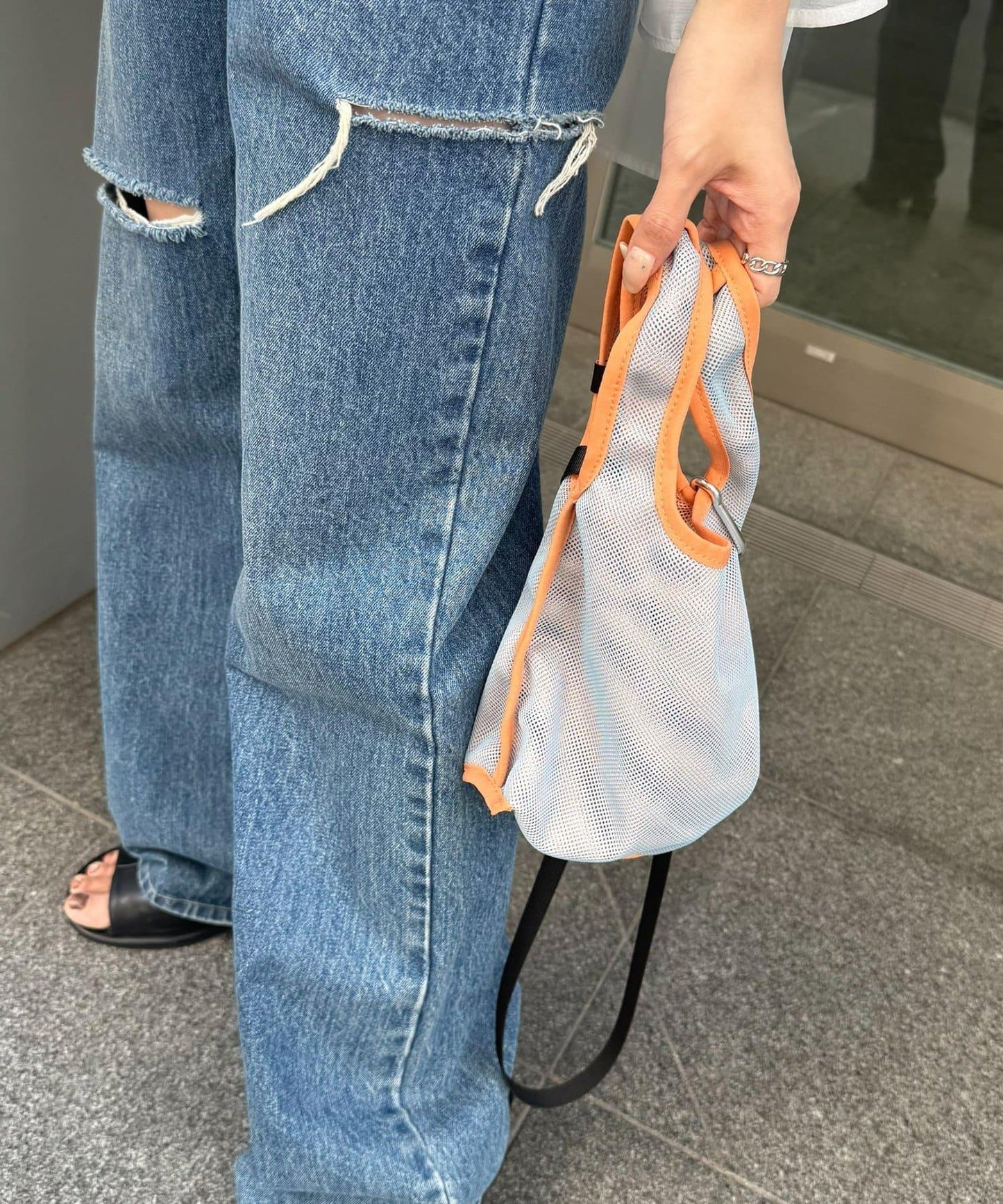 雙面設計 迷你網眼 購物袋