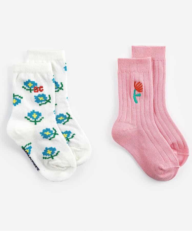 Flower shor socks 2P 嬰童襪子