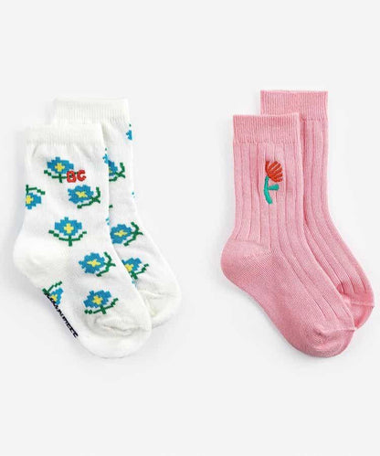 Flower shor socks 2P 嬰童襪子