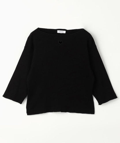 心形刺繡 五分袖 純棉 羅紋上衣 T Rib T-shirt a‑T01