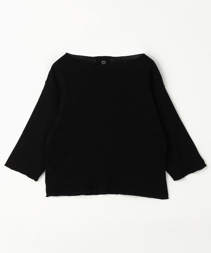 心形刺繡 五分袖 純棉 羅紋上衣 T Rib T-shirt a‑T01