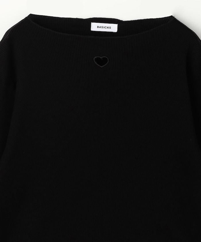 心形刺繡 五分袖 純棉 羅紋上衣 T Rib T-shirt a‑T01