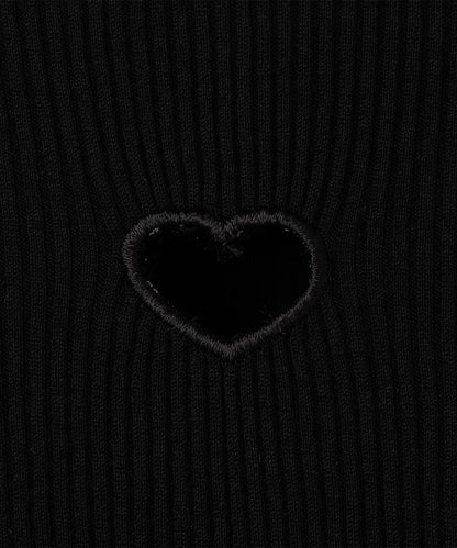 心形刺繡 五分袖 純棉 羅紋上衣 T Rib T-shirt a‑T01