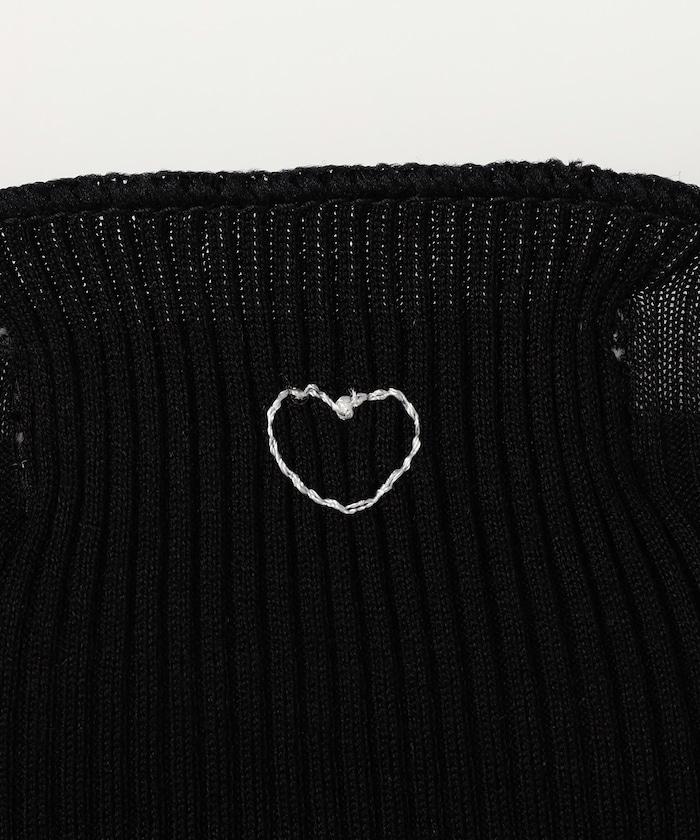 心形刺繡 五分袖 純棉 羅紋上衣 T Rib T-shirt a‑T01