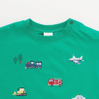 接觸涼感 工程車刺繡 短袖T恤
