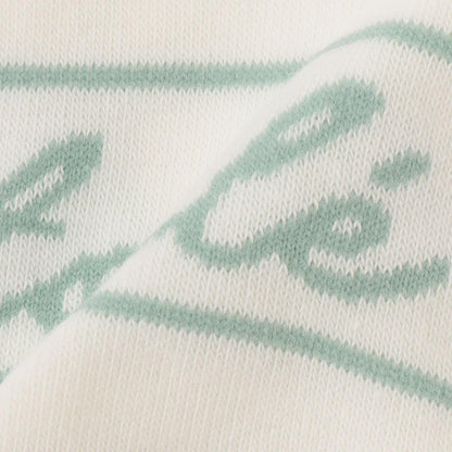 狗刺繡條紋設計短筒襪