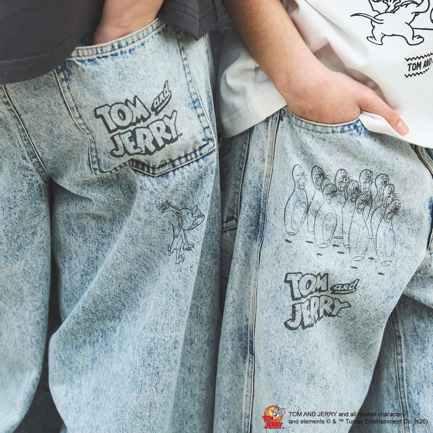 TOM AND JERRY（貓和老鼠） 彎刀版型 褲子