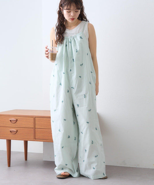 Aguni 刺繡吊帶連體褲