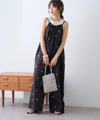 Aguni 刺繡吊帶連體褲