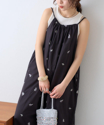 Aguni 刺繡吊帶連體褲