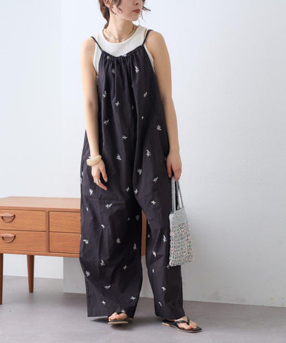 Aguni 刺繡吊帶連體褲