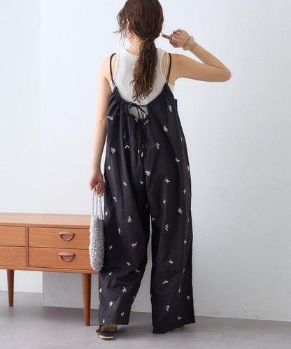 Aguni 刺繡吊帶連體褲