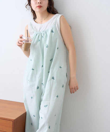 Aguni 刺繡吊帶連體褲